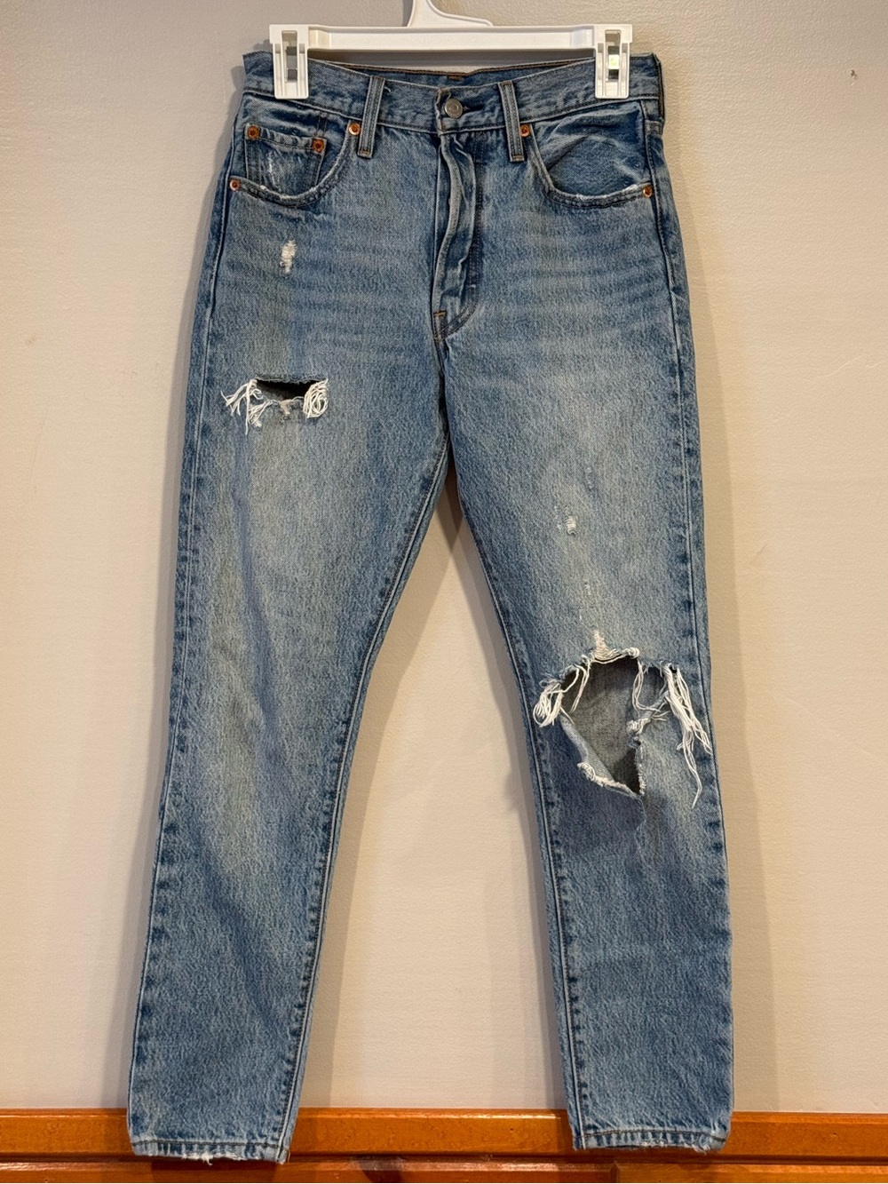 Levi's 501 Original Fit Womens Jeans W25 Light Wash Ankle Skinny Jeans